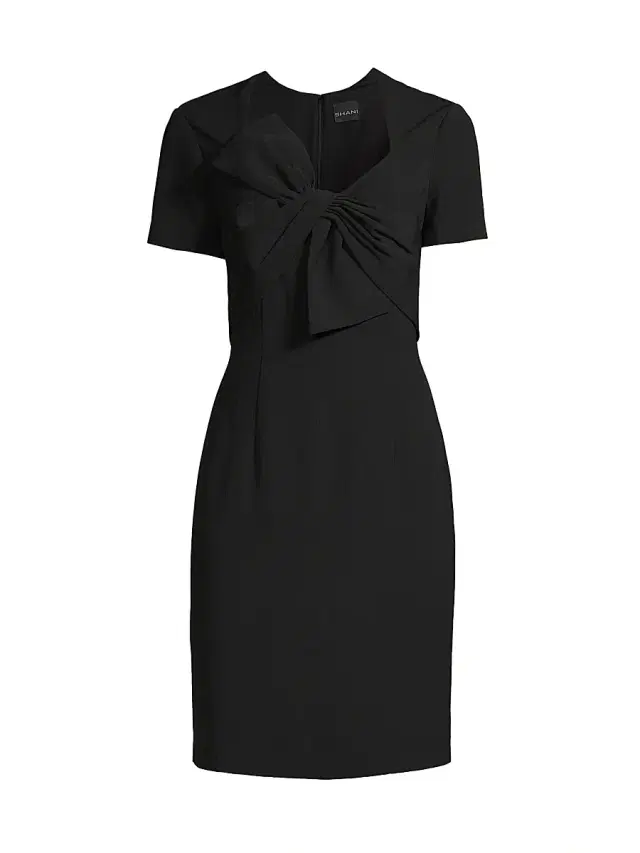 Shani Women's Twisted Bow Crepe Cocktail Dress - Black