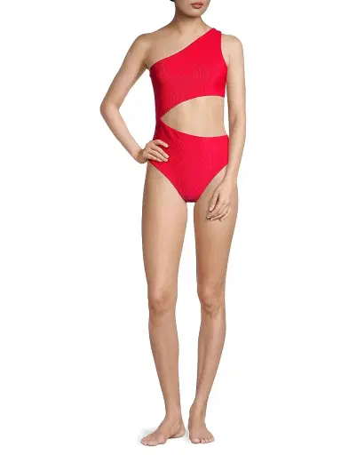 BEACH RIOT Women's Celine Cutout Swimsuit - Red - Size Large | Thumbnail 2