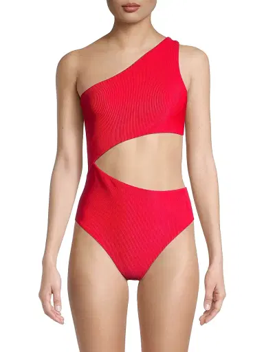 BEACH RIOT Women's Celine Cutout Swimsuit - Red - Size Large | Thumbnail 3