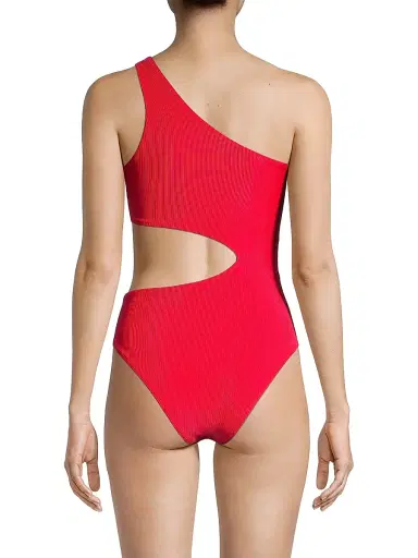 BEACH RIOT Women's Celine Cutout Swimsuit - Red - Size Large | Thumbnail 5