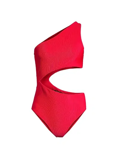 BEACH RIOT Women's Celine Cutout Swimsuit - Red - Size Large | Thumbnail 1