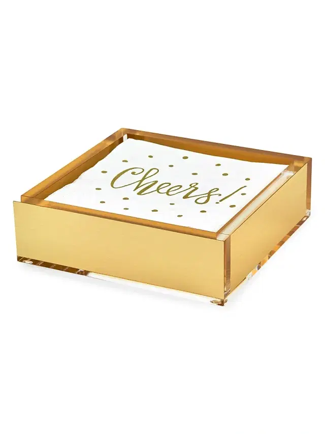 Tizo Cocktail Napkin Caddy - Gold