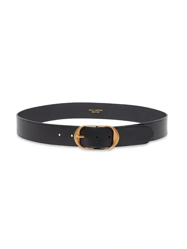 Nili Lotan Women's Nili Leather Belt - Black Gold