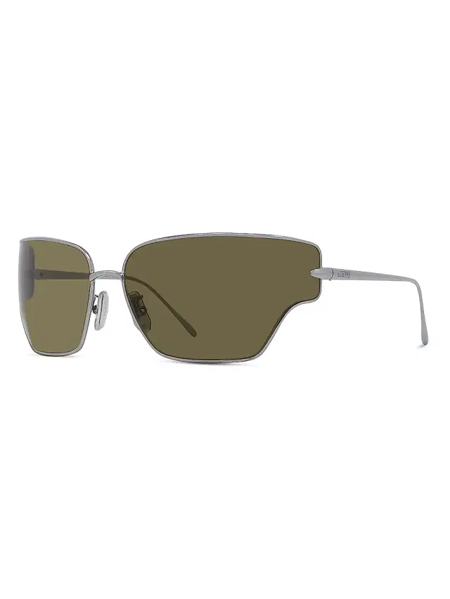 LOEWE Men's Signature 70MM Geometric Sunglasses - Green Palladium