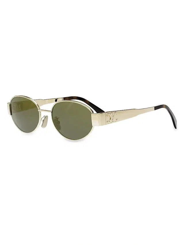 CELINE Men's Triomphe 54MM Oval Sunglasses - Gold