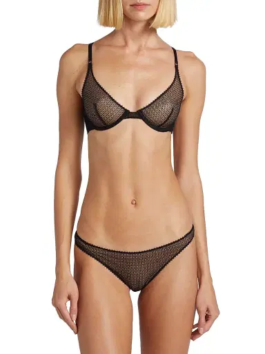 Kiki de Montparnasse Women's Crochet Lace Demi Bra - Black - Size 36D | Thumbnail 3