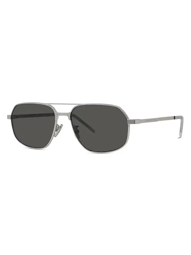Givenchy Men's GV One 57MM Pilot Sunglasses - Shiny Palladium And Smoke