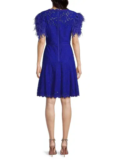 Shani Women's Feathers Lace Minidress - Blue | Thumbnail 5 Shani Women's Feathers Lace Minidress - Blue | Thumbnail 5