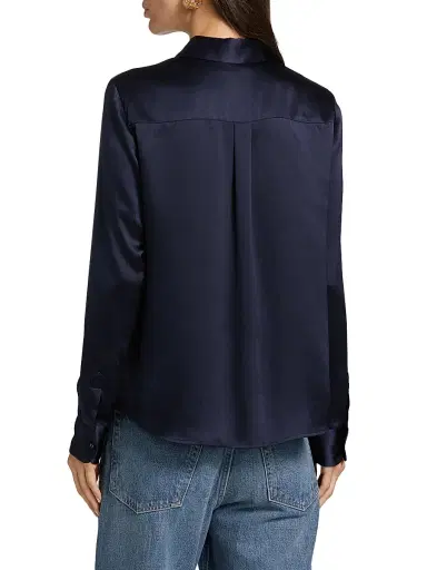 Cami NYC Women's Crosby Silk Blouse - Navy - Size Large | Thumbnail 5 Cami NYC Women's Crosby Silk Blouse - Navy - Size Large | Thumbnail 5