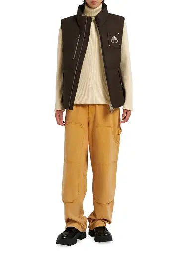 Moose Knuckles Men's Originals Westmount Stand-Collar Puffer Vest - Espresso Alabaster - Size Medium | Thumbnail 2