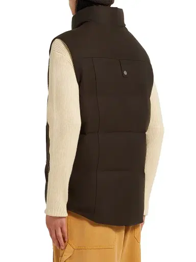 Moose Knuckles Men's Originals Westmount Stand-Collar Puffer Vest - Espresso Alabaster - Size Medium | Thumbnail 5
