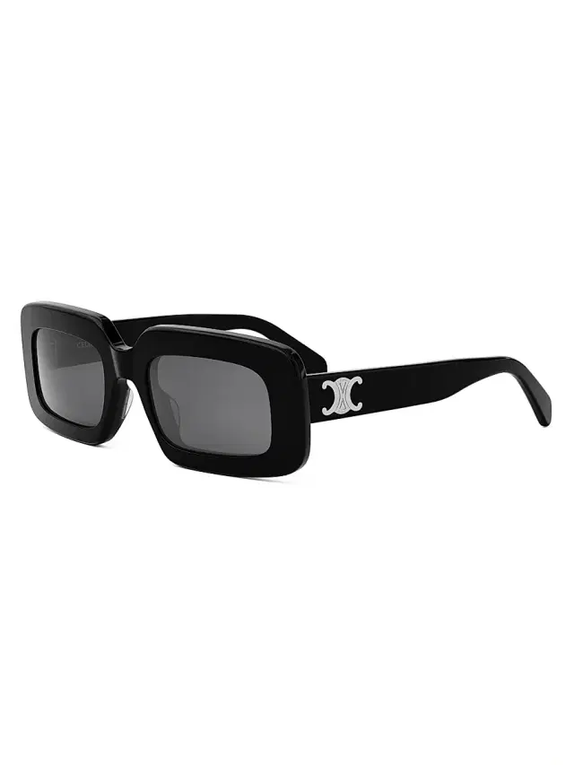 CELINE Men's Triomphe 54mm Rectangular Sunglasses - Black Smoke