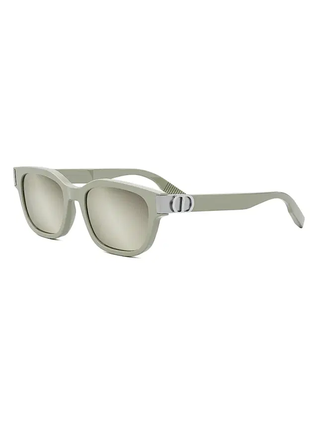 Dior Men's CD Icon S1I 54MM Geometric Sunglasses - Shiny Beige Smoke Mirror