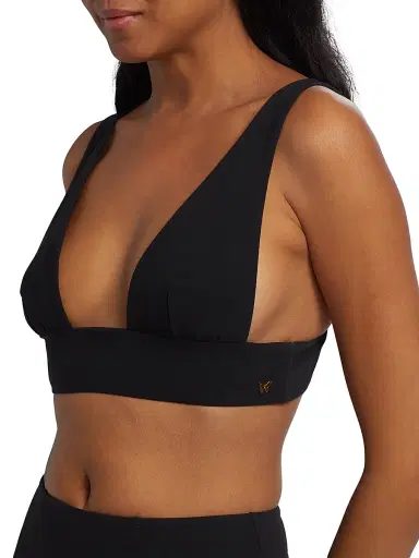 Kiki de Montparnasse Women's Echauffe V-Neck Bikini Top - Black | Thumbnail 5