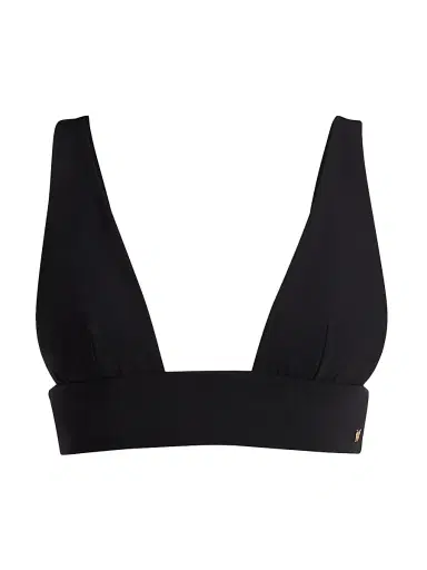 Kiki de Montparnasse Women's Echauffe V-Neck Bikini Top - Black | Thumbnail 1