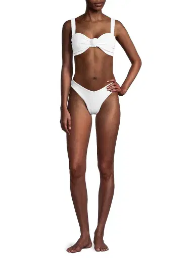 BEACH RIOT Women's Sophia Ribbed Bikini Top - White - Size Large | Thumbnail 2