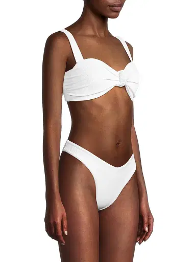 BEACH RIOT Women's Sophia Ribbed Bikini Top - White - Size Large | Thumbnail 4