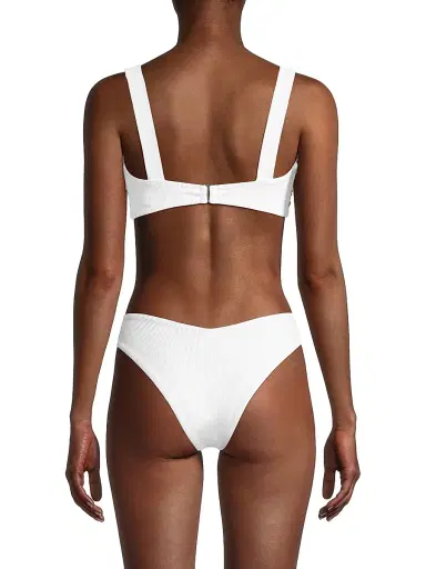 BEACH RIOT Women's Sophia Ribbed Bikini Top - White - Size Large | Thumbnail 5