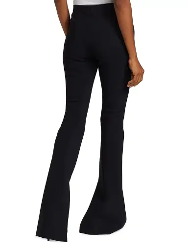 Adam Lippes Women's Eva Bonded Neoprene Flared Pants - Black | Thumbnail 5