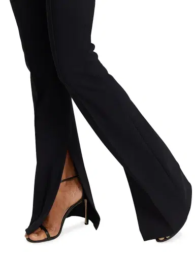 Adam Lippes Women's Eva Bonded Neoprene Flared Pants - Black | Thumbnail 6