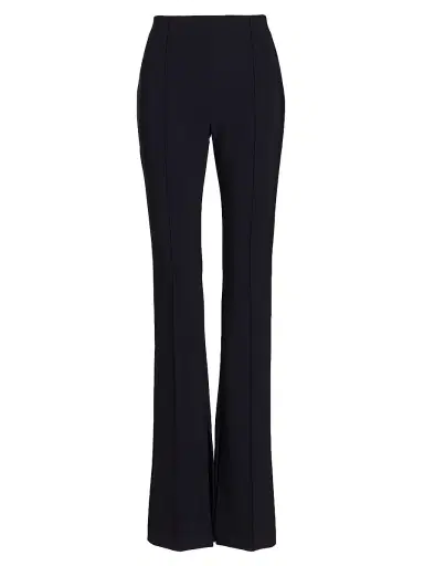 Adam Lippes Women's Eva Bonded Neoprene Flared Pants - Black | Thumbnail 1