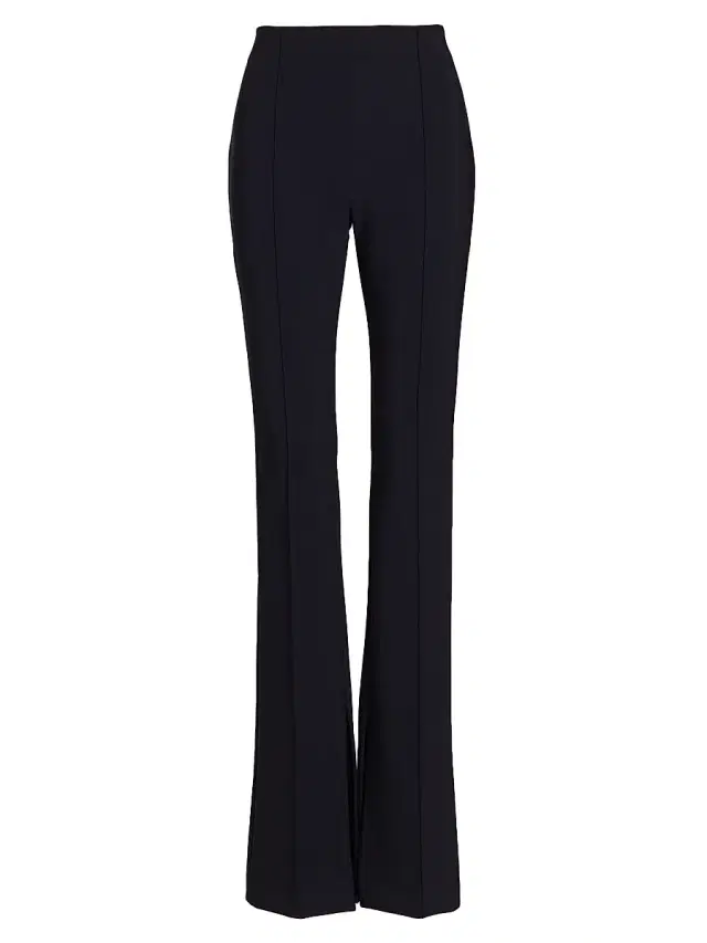 Adam Lippes Women's Eva Bonded Neoprene Flared Pants - Black