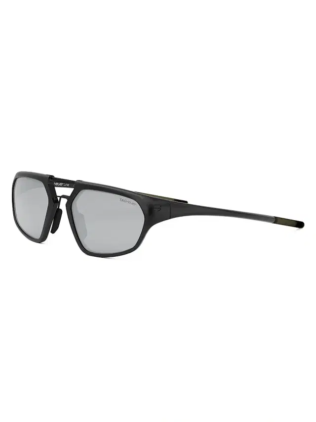 TAG Heuer Men's Line 55MM Geometric Sunglasses - Black Smoke Mirror