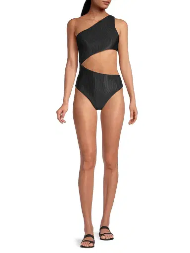 BEACH RIOT Women's Celine Cutout Swimsuit - Black - Size Medium | Thumbnail 2