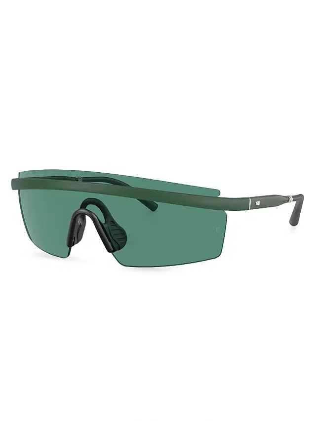 Oliver Peoples x Roger Federer Men's R-4 Shield Sunglasses - Matte Green Bright Teal