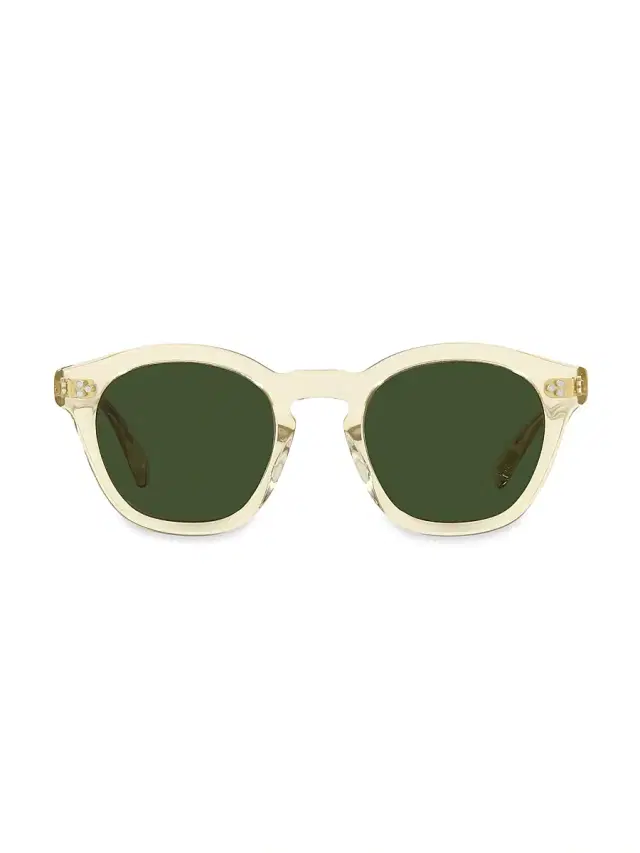 Oliver Peoples Men's Rorke 47MM Round Mirrored Sunglasses - Lite Beige