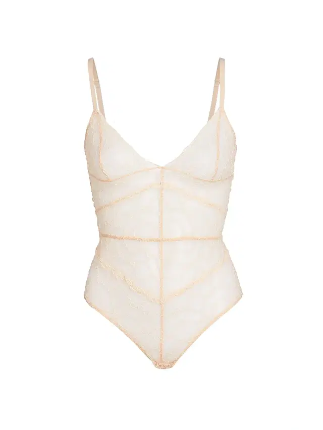 Kiki de Montparnasse Women's Mon Cheri Sheer Lace Bodysuit - Blush