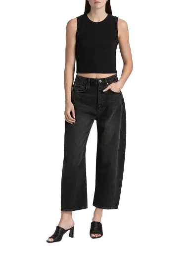 LESET Women's Pointelle Sleeveless Crewneck Top - Black - Size XL | Thumbnail 2 LESET Women's Pointelle Sleeveless Crewneck Top - Black - Size XL | Thumbnail 2