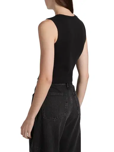 LESET Women's Pointelle Sleeveless Crewneck Top - Black - Size XL | Thumbnail 5 LESET Women's Pointelle Sleeveless Crewneck Top - Black - Size XL | Thumbnail 5