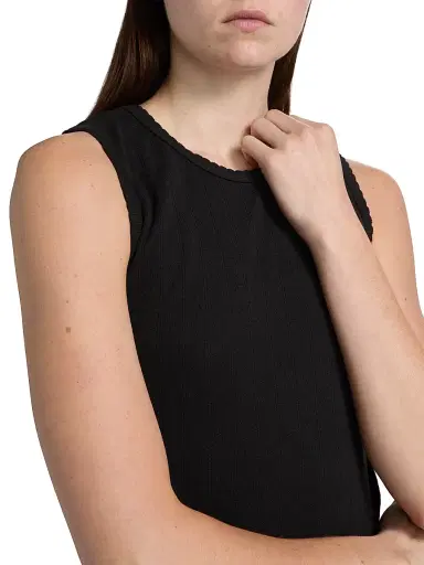 LESET Women's Pointelle Sleeveless Crewneck Top - Black - Size XL | Thumbnail 6 LESET Women's Pointelle Sleeveless Crewneck Top - Black - Size XL | Thumbnail 6