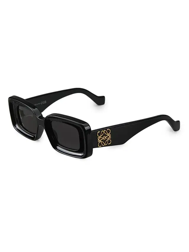 LOEWE Men's Anagram 46MM Geometric Sunglasses - Black