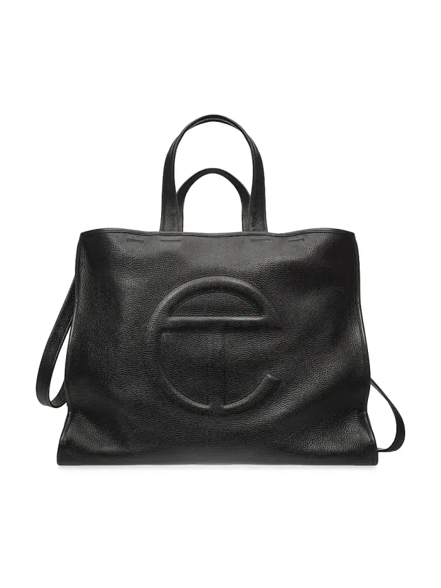 TELFAR Men's Pebbled Leather Carry Bag - Black