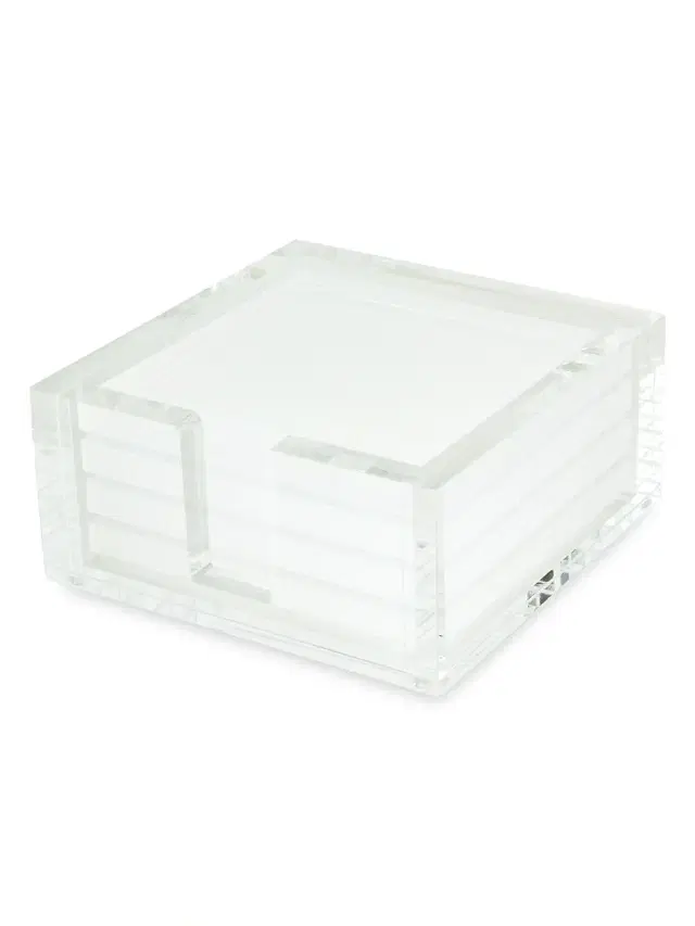 Tizo Acrylic 4-Piece Coaster Set - White