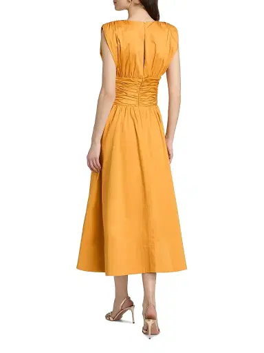 Toccin Women's Evangeline Ruched Stretch-Cotton Midi-Dress | Thumbnail 5