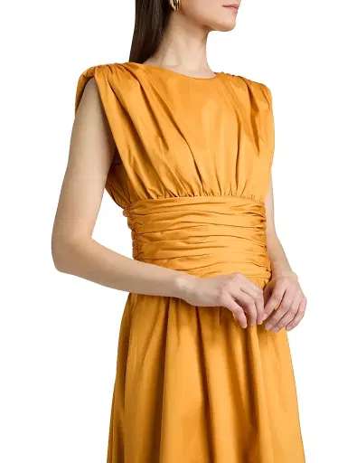 Toccin Women's Evangeline Ruched Stretch-Cotton Midi-Dress | Thumbnail 6