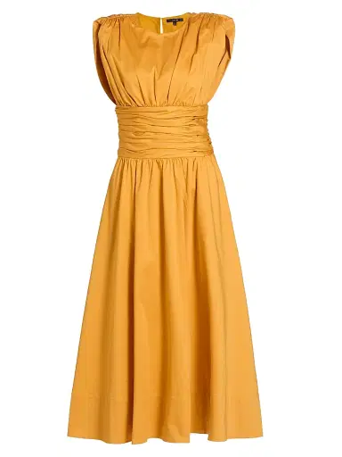 Toccin Women's Evangeline Ruched Stretch-Cotton Midi-Dress | Thumbnail 1