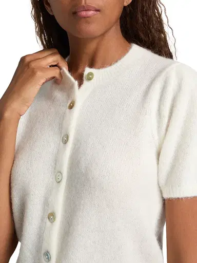 DÔEN Women's Anisa Alpaca-Blend Puff-Sleeve Cardigan - Ivory - Size XXS | Thumbnail 6 DÔEN Women's Anisa Alpaca-Blend Puff-Sleeve Cardigan - Ivory - Size XXS | Thumbnail 6