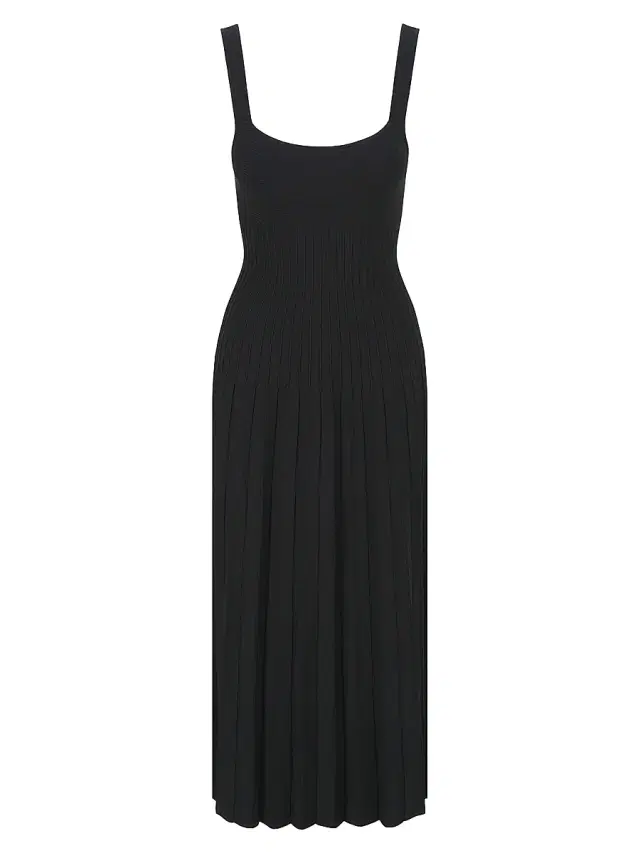 Women's Ellison Knit Pleated Midi-Dress - Black