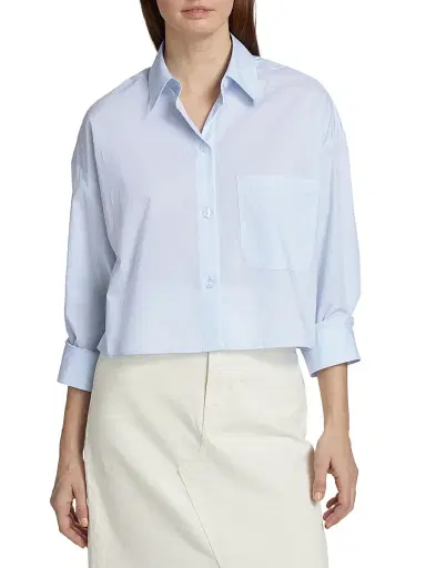 TWP Women's Soon To Be Ex Crop Shirt - Baby Blue - Size Medium | Thumbnail 3