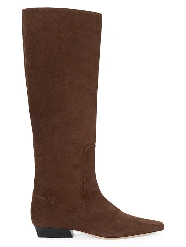 Staud Women's Wally 25MM Suede Knee-High Boots - Mahogany