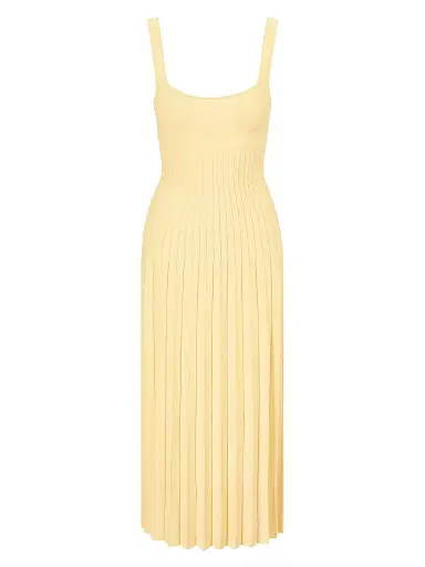 Staud Women's Ellison Knit Pleated Midi-Dress | Thumbnail 1