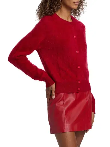 Cami NYC Women's Dorian Cashmere Crewneck Cardigan - Poppy | Thumbnail 4