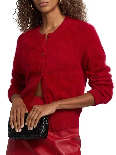 Cami NYC Women's Dorian Cashmere Crewneck Cardigan - Poppy | Thumbnail 6
