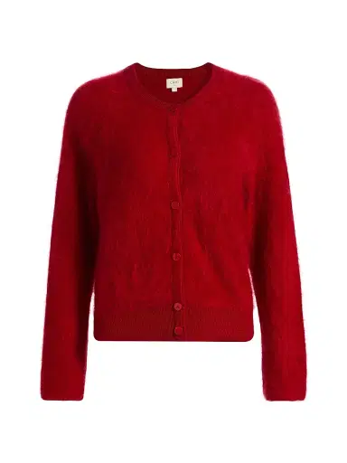 Cami NYC Women's Dorian Cashmere Crewneck Cardigan - Poppy | Thumbnail 1