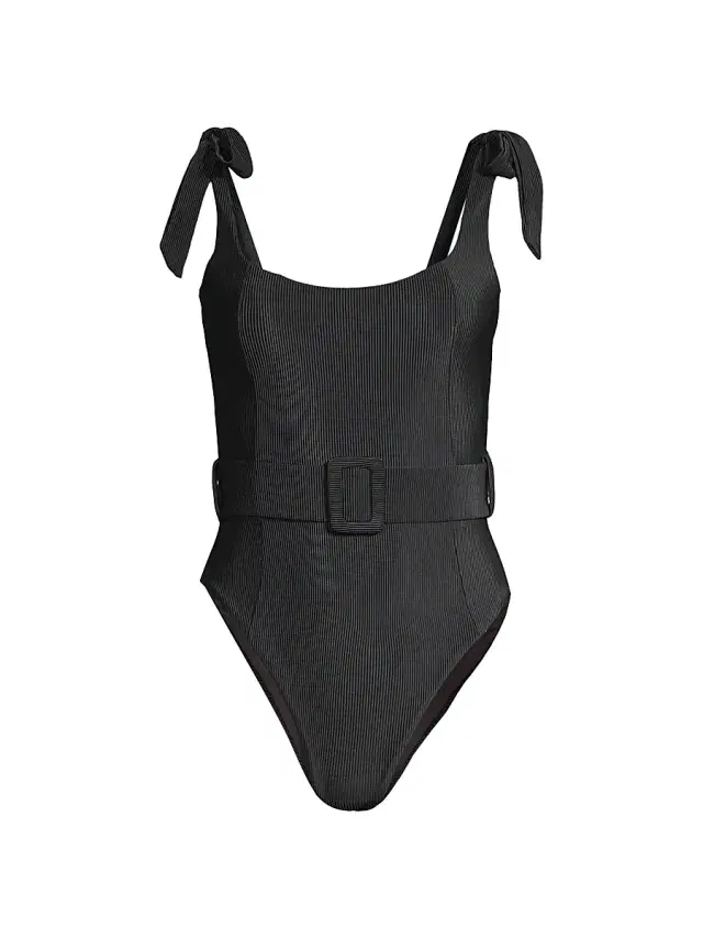 Beach Riot Women's Sydney Ribbed One-Piece Swimsuit - Black
