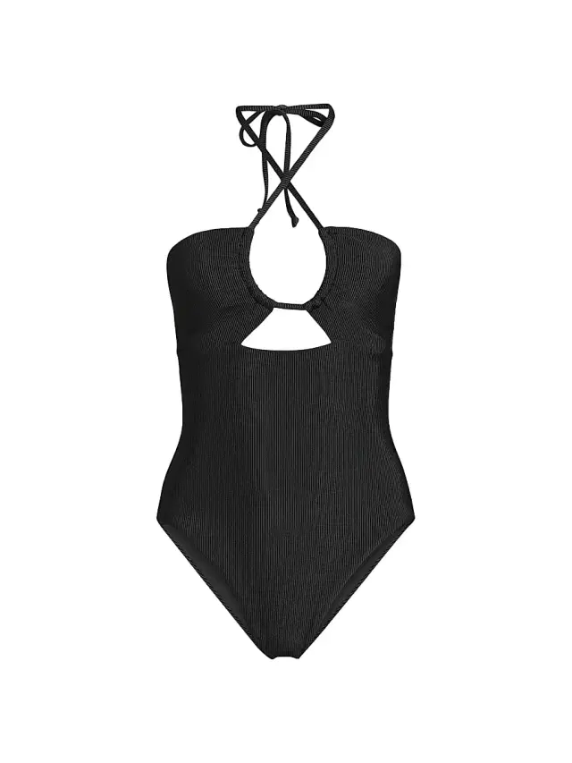 Beach Riot Women's Rib Phoenix One-Piece Swimsuit - Black